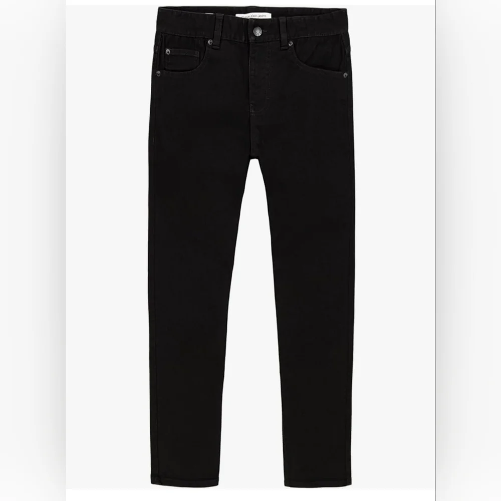 Calvin Klein Boys Slim Fit Straight Leg Black Jeans Sz14 - Picture 1 of 8